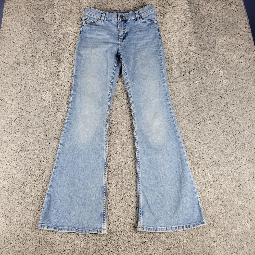 Wrangler Jeans Girls 14 Blue Etta Flare Medium Wash Stretch Denim Western